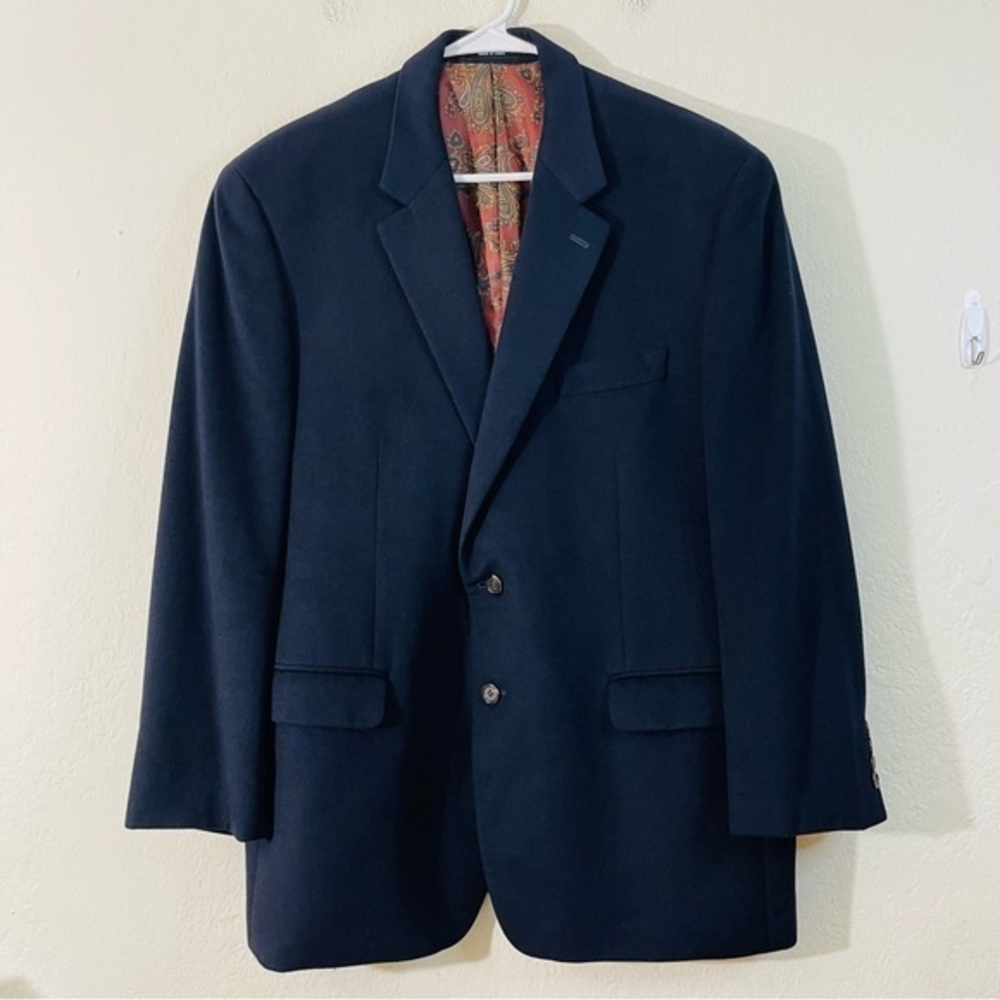 Lauren Ralph Lauren Paisley Lining Suit Blazer Sport Coat Men Size 46 Black